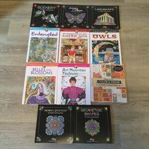 Bundle of 11 Adult Unmarked Coloring Books - Stress Relievers